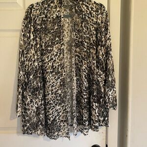 Animal Print Open Front Cardigan